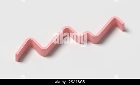 Abstract line chart. Growth. 3d illustration. Stock Photo