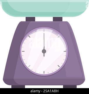 Scale product digital icon cartoon vector. Kitchen scales. Domestic tool. Scale product digital icon cartoon vector. Kitchen scales Stock Vector