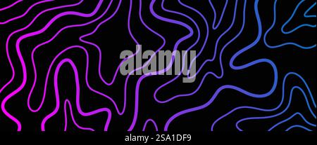Futuristic neon abstract topography background Stock Vector
