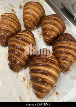 Freshly baked croissants, Vienna, Austria, Europe Stock Photo