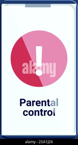 Attention parental control icon cartoon vector. Cyber block. Service ...