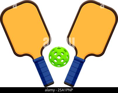 Championship games paddles icon cartoon vector. Player play. League holes. Championship games paddles icon cartoon vector. Player play Stock Vector