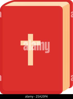 Red bible book icon cartoon vector. Celebration holiday. Catholic feast cup. Red bible book icon cartoon vector. Celebration holiday Stock Vector