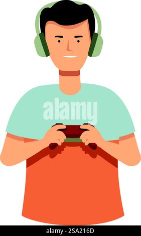 Cyber sportsman icon cartoon vector. Man play video games. Gaming digital player. Cyber sportsman icon cartoon vector. Man play video games Stock Vector