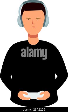 Gaming player icon cartoon vector. Play online video games. Seated room. Gaming player icon cartoon vector. Play online video games Stock Vector