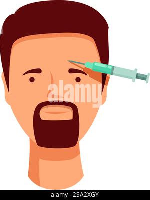 Healthcare botox injection face icon cartoon vector. Clinical shot ...