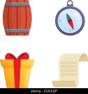 Video game icons set cartoon vector. Design element of video game. Entertainment concept. Video game icons set cartoon vector. Design element of video game Stock Vector