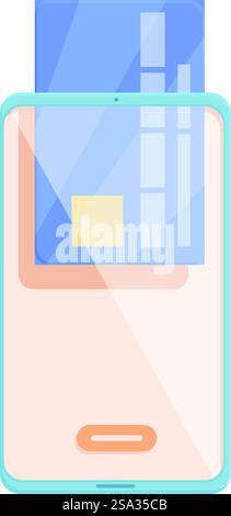 Modern smartphone illustration with a transparent screen and stylish flat design. Flat design smartphone with transparent screen Stock Vector