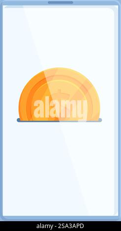 Financial technology concept with mobile investment illustration featuring smartphone, digital wallet, and online banking app for personal wealth management and electronic funds. Vector graphic of a coin with dollar sign inside a smartphone, symbolizing mobile investment Stock Vector