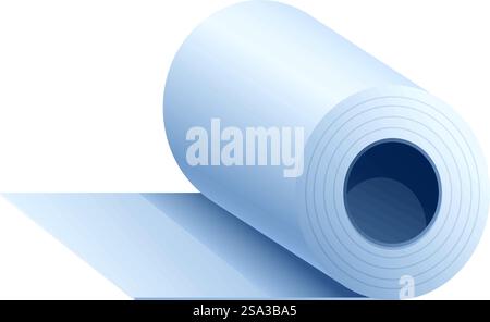 Detailed isometric vector illustration of a rolled blueprint, perfect for architecture, engineering, construction, and technical design projects. Isometric view of a rolled blueprint on a white background, in vector format Stock Vector