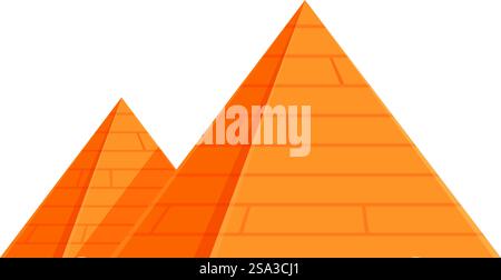 Vibrant orange geometric mountain illustration with vector graphic design in a modern. Artistic. And minimalistic style. Simple vector illustration of stylized mountains in shades of orange Stock Vector