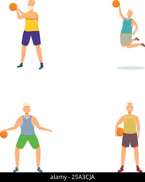 Vector illustration of seniors enjoying various outdoor activities ...