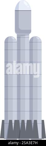 Flat design vector illustration of a stylized cartoon rocket, perfect for spacethemed projects. Modern cartoon rocket isolated on white background Stock Vector