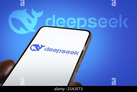 ChatGPT rival Deepseek from China displayed on mobile device Stock Photo