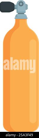 Simple flat design vector illustration of a classic orange seltzer bottle. Flat vector icon of orange seltzer bottle Stock Vector