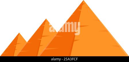 Vector illustration of stylized orange mountains, perfect for backgrounds and design elements. Flat design orange mountain range illustration Stock Vector