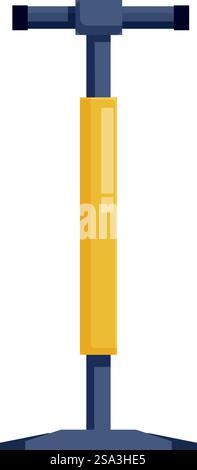 Vector illustration of a modern manual bicycle pump with a flat design style. Flat design bicycle pump illustration Stock Vector