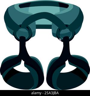 Colorful cartoon binoculars illustration isolated on white background, perfect for observation, exploration, wildlife watching, birdwatching, and outdoor adventure design projects. Vector illustration of stylized grey binoculars, isolated on a white background Stock Vector