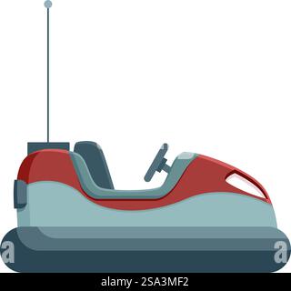 Colorful vector illustration of a classic bumper car amusement ride ...