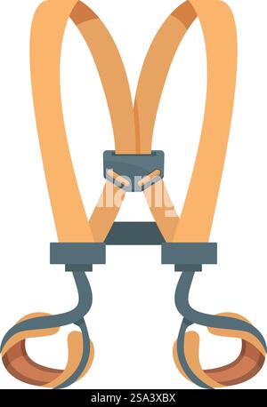 Cartoon scissors illustration in flat design with orange vector graphic art, perfect for office supplies, crafts, and educational purposes. Eps file available for artistic designers. Flat design vector illustration of cartoonstyle orange scissors, isolated on white Stock Vector