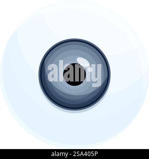 Detailed flat design vector of a camera lens, suitable for photographyrelated content. Vector illustration of camera lens Stock Vector