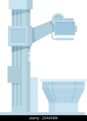 Flat vector graphic depicting a robotic arm commonly used in advanced manufacturing. Modern industrial robot arm illustration Stock Vector