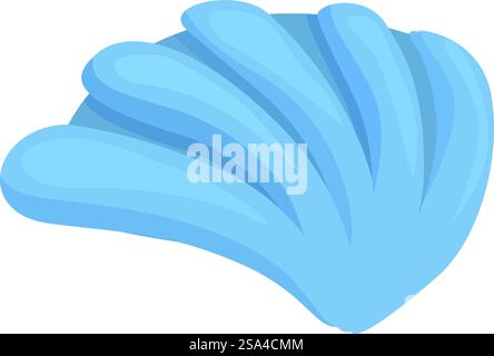 Blue seashell lies open, its smooth, gently ridged surface catching the light. Blue seashell lying open showing its beautiful texture Stock Vector