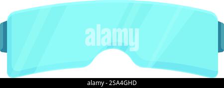Blue virtual reality glasses creating an immersive digital environment. Virtual reality glasses simulating metaverse experience Stock Vector