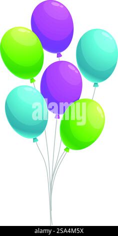 six balloons helium floating decoration Stock Vector Image & Art - Alamy