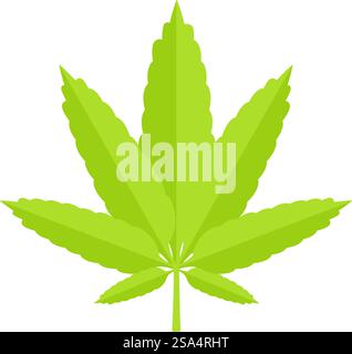 Simple green cannabis leaf, representing the growing medical marijuana industry. Green cannabis leaf representing medical marijuana industry Stock Vector