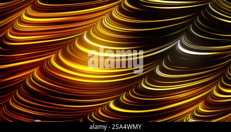 Abstract glow curves motion graphic, looping golden background used for inspirational video projects, presentations, reports, commercials, social medi Stock Photo