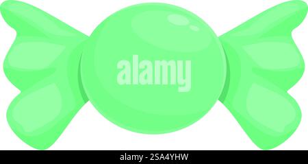 Simple illustration of a mint round candy wrapped in green foil with wings. Mint round candy wrapped in green foil with wings Stock Vector