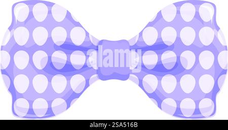 Stylish purple bow tie with white polka dots, adding a touch of whimsy and elegance to any occasion. Purple bow tie with white polka dots providing a touch of whimsy and elegance Stock Vector