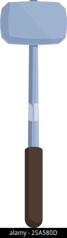 Big metal sledgehammer with wooden handle standing upright on white background. Large metal sledgehammer with a wooden handle is standing upright Stock Vector