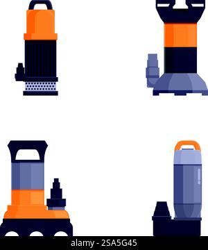 Vector collection of various portable gas stoves for outdoor cooking and camping, in flat design. Set of modern portable camping stoves isolated on white Stock Vector