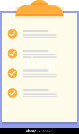 Clipboard is displaying a completed checklist, with each item marked ...