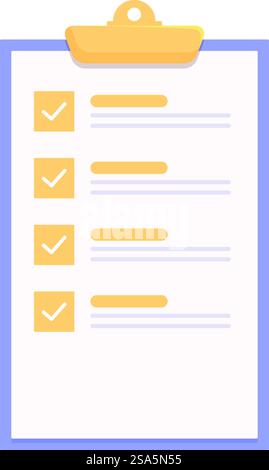 Clipboard showing check marks representing completed tasks, symbolizing accomplishment and productivity. Clipboard showing check marks representing completed tasks Stock Vector