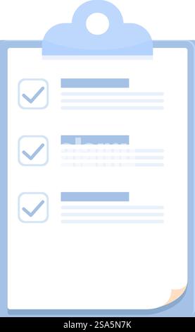 Clipboard with a completed checklist, representing accomplishment and productivity in a professional setting. Clipboard showing completed checklist for efficient task management Stock Vector