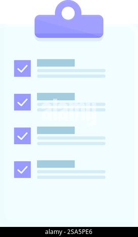 Clipboard with checklist showing completed tasks icon, flat style. Clipboard with checklist showing completed tasks icon Stock Vector