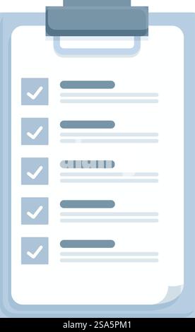 Clipboard is showing a list with check marks indicating completed tasks. Clipboard showing check marks representing completing tasks Stock Vector