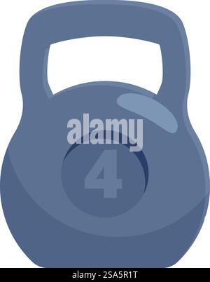 Four kilograms kettlebell for functional training and working out to stay fit. Four kilograms kettlebell for functional training staying fit Stock Vector