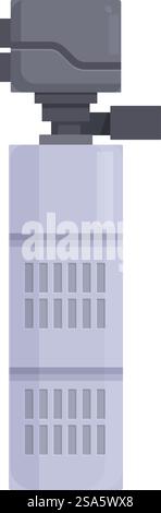 Aquarium water filter pump cleaning the fish tank and removing dirt particles. Aquarium water filter pump cleaning the fish tank Stock Vector