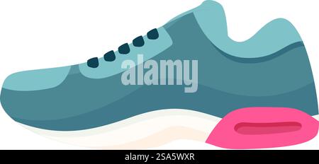 Modern running shoe designed for comfort and performance during urban jogging sessions. Blue running shoe with red sole for urban jogging Stock Vector
