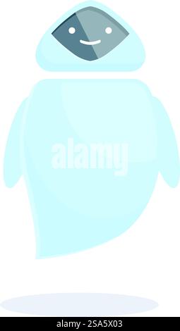 Cartoon ai robot chatbot is floating and smiling. Cute ai robot chatbot smiling floating Stock Vector