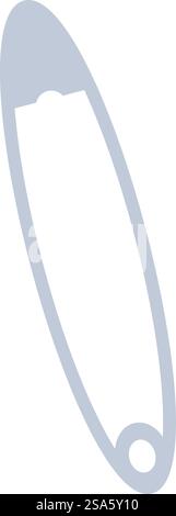 Closed safety pin isolated tailoring tool isolated monochrome icon ...