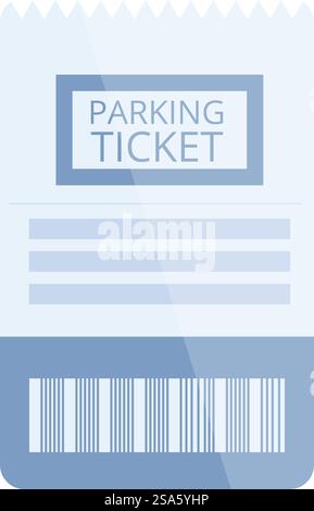 Parking ticket informing about fine for illegal parking showing with barcode. Parking ticket showing fine for illegal parking Stock Vector