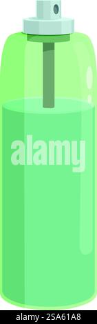 Green perfume bottle containing aromatic fragrance, capturing the essence of scent and style. Green perfume bottle containing aromatic fragrance Stock Vector