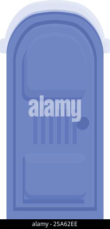 Blue wooden front door with an arched top, providing security and privacy. Blue wooden front door providing security and privacy Stock Vector