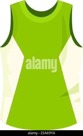 Green tank top with white inserts, perfect for a sporty and dynamic look. Green sleeveless sports shirt with white inserts for running and fitness Stock Vector