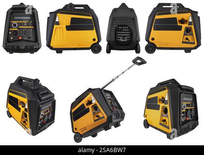 Gasoline powered inverter generator, economical and portable. Stock Photo